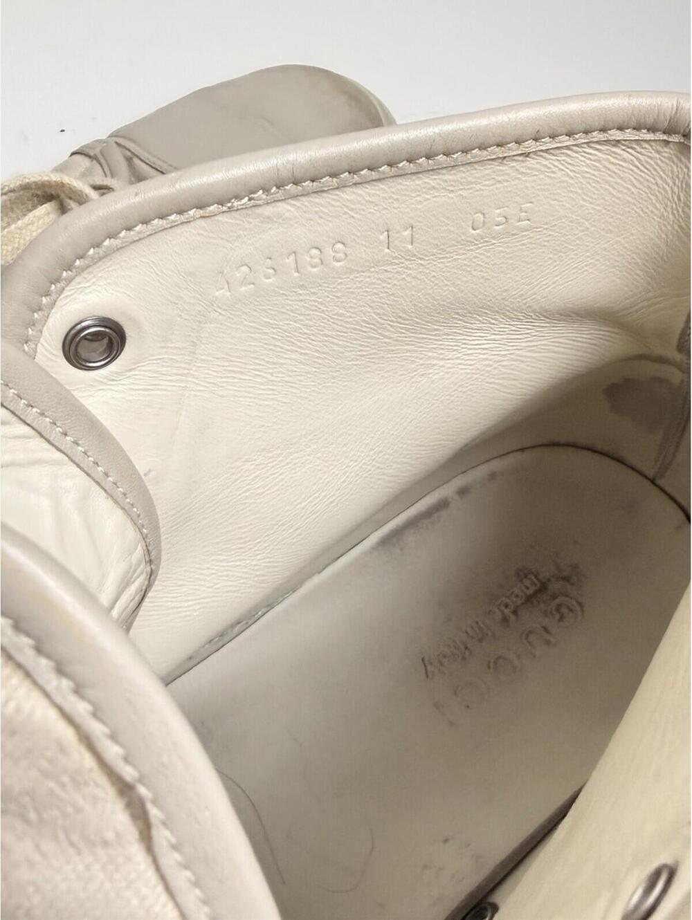 Gucci GG Monogram Canvas High Top Sneakers Beige/Ebony SZ 11 - Picture 6 of 6